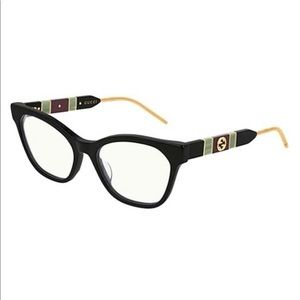 Authentic and Brand New Gucci Black and Gold Rectangle Eyeglasses